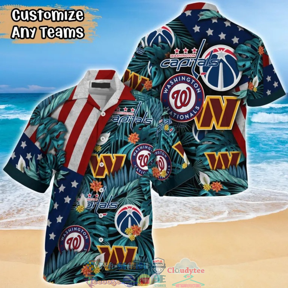 Washington Sport Teams American Flag Tropical Hawaiian Shirt