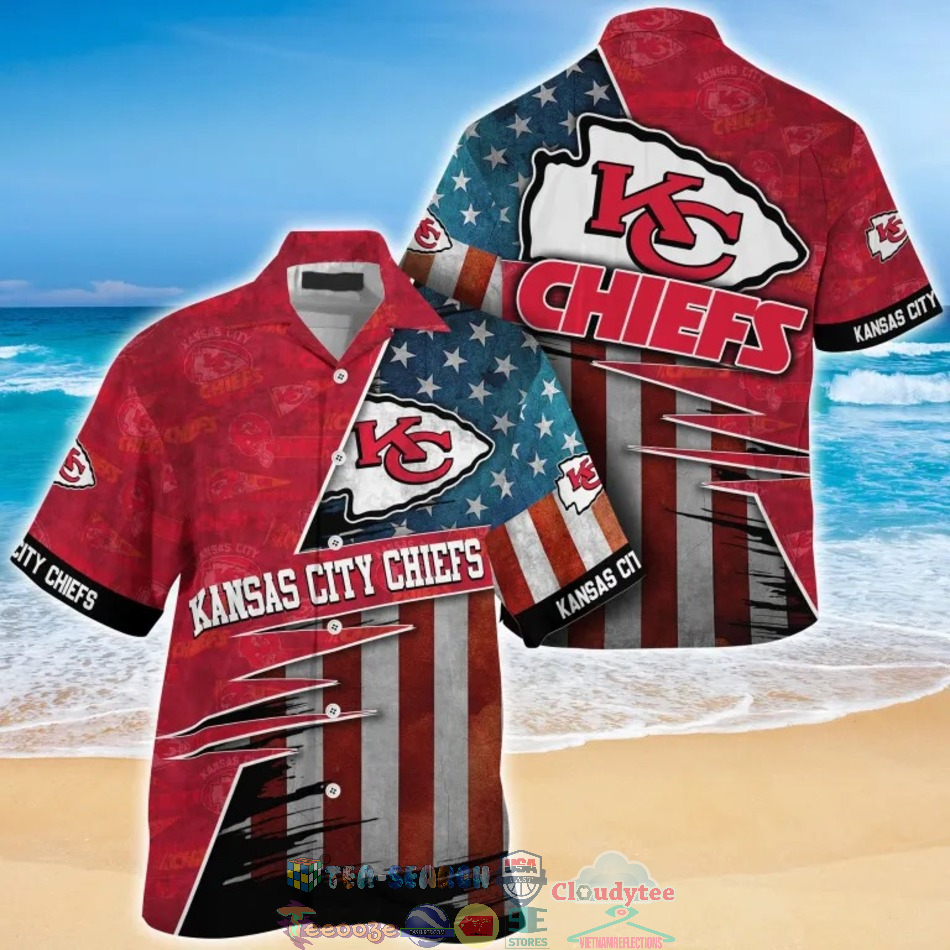 Kansas City Chiefs NFL American Flag Hawaiian Shirt