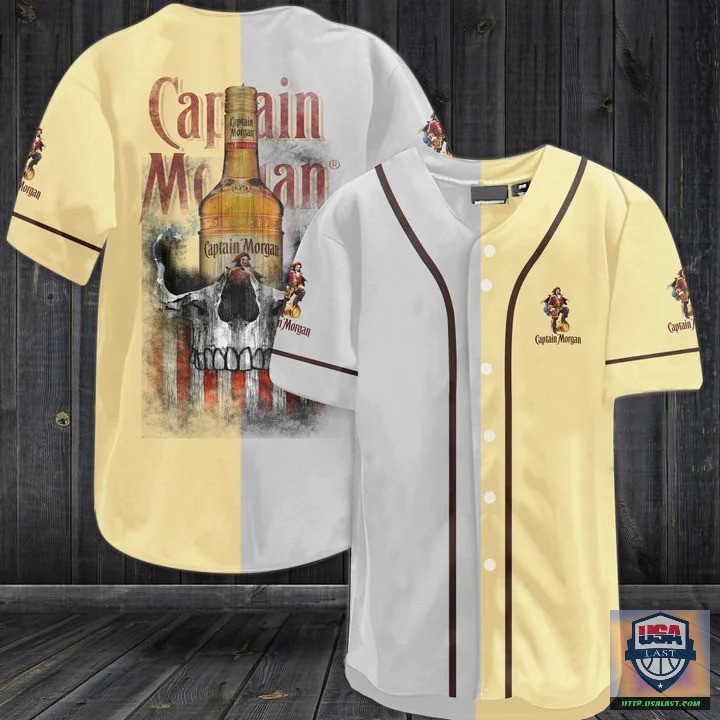 New Trend Captain Morgan Rum Punisher Skull Baseball Jersey Shirt