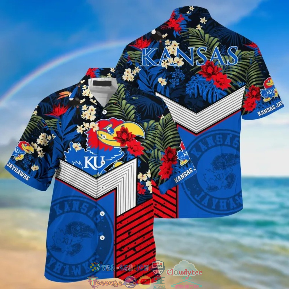 Kansas Jayhawks NCAA Tropical Hawaiian Shirt And Shorts