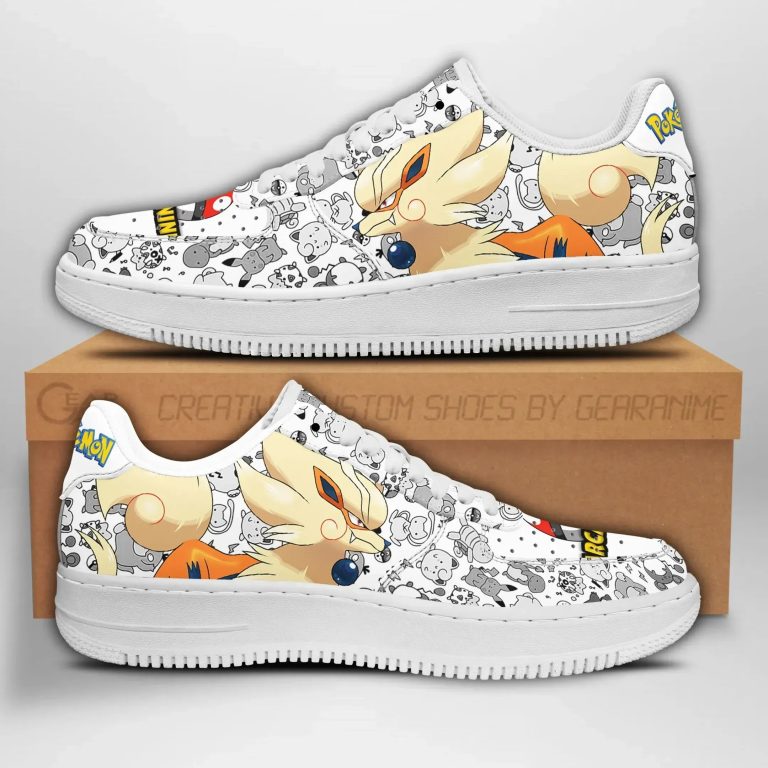 Rare Arcanine Pokemon Air Force One Low Top Shoes Sneakers