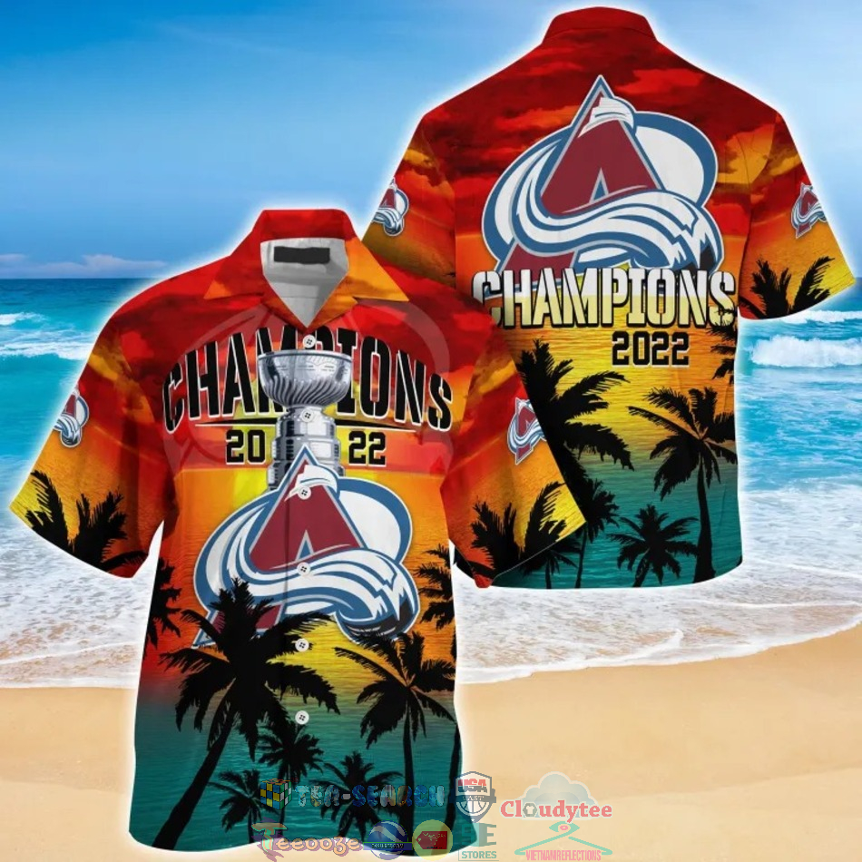 Colorado Avalanche NHL Champions 2022 Palm Tree Hawaiian Shirt