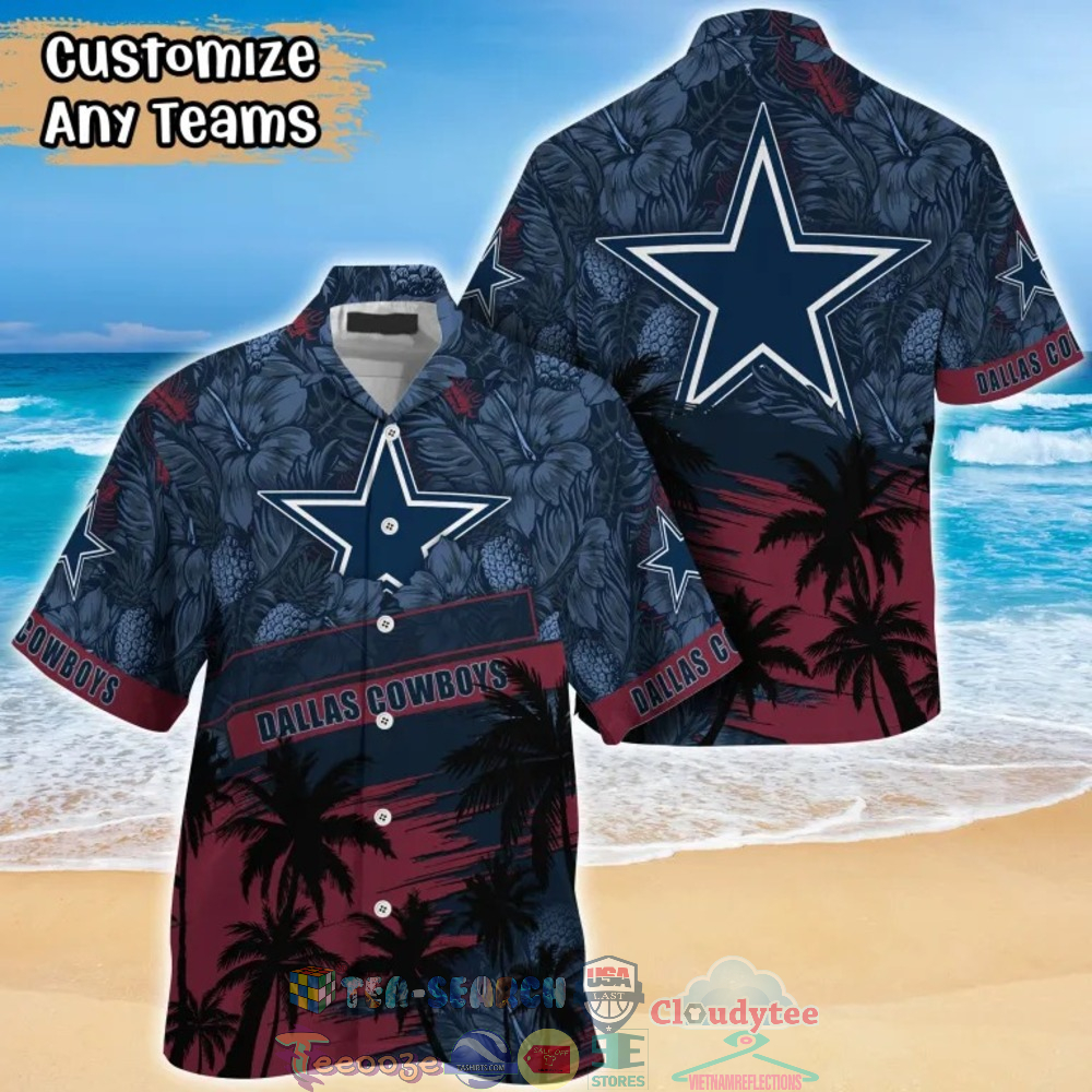 Dallas Cowboys NFL Hibiscus Palm Tree Hawaiian Shirt