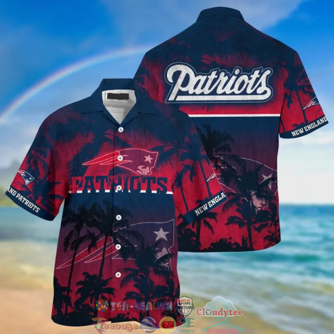 New England Patriots NFL Palm Tree Hawaiian Shirt