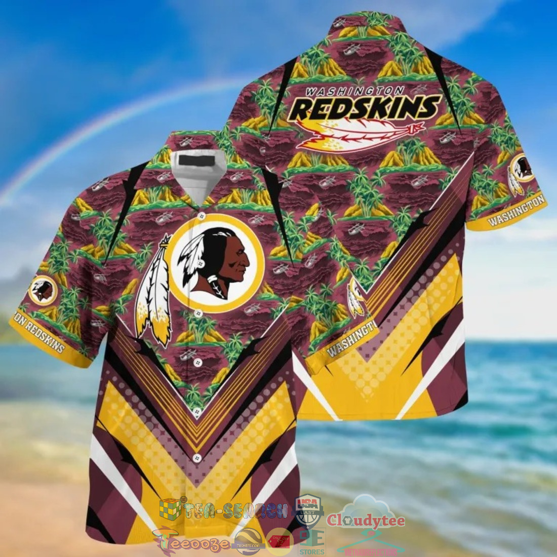 Washington Commanders NFL Island Palm Tree Hawaiian Shirt