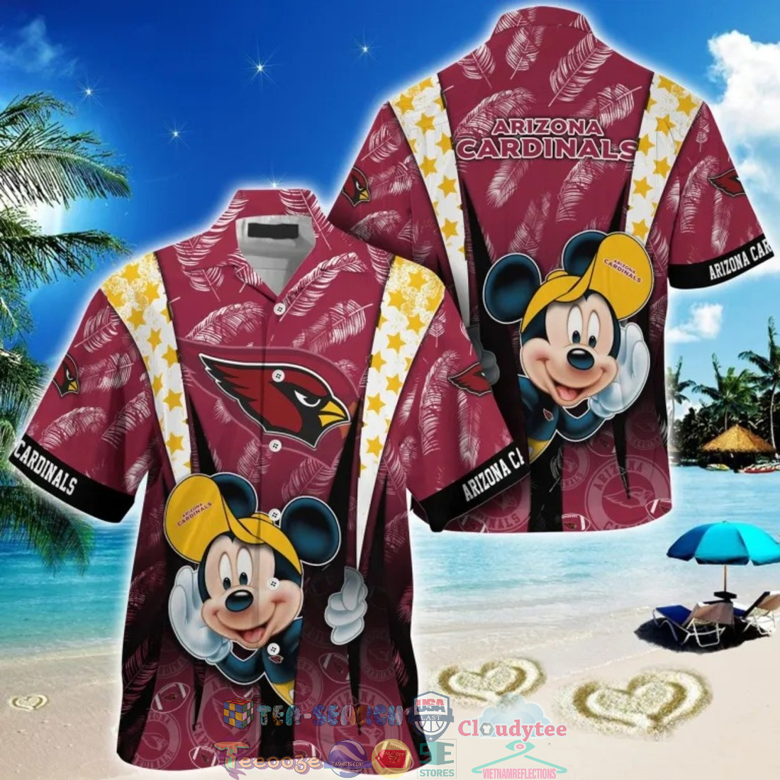 Mickey Mouse NFL Arizona Cardinals Hat Tropical Hawaiian Shirt