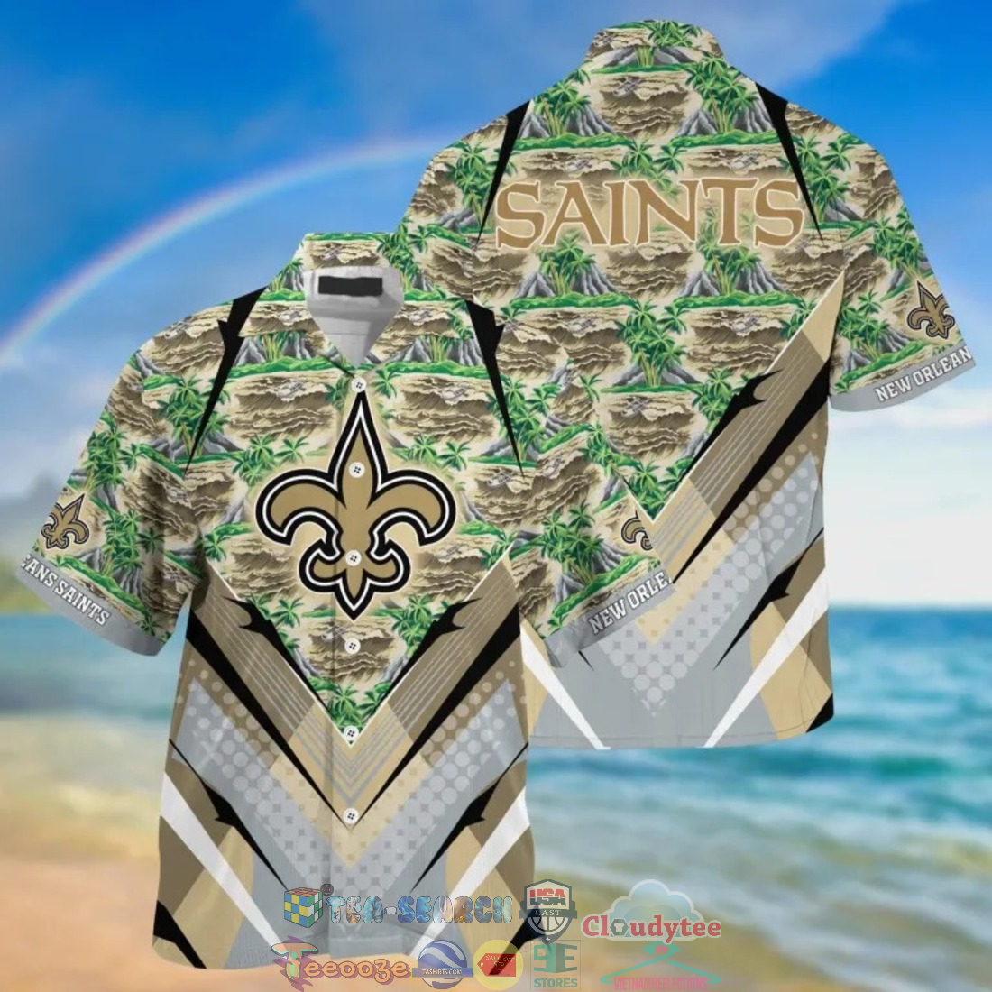 New Orleans Saints NFL Island Palm Tree Hawaiian Shirt