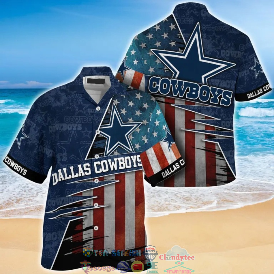 Dallas Cowboys NFL American Flag Hawaiian Shirt
