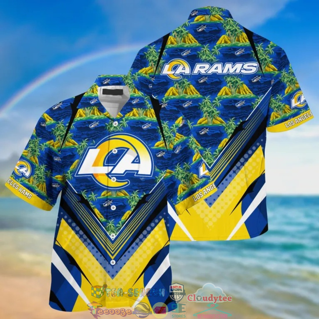 Los Angeles Rams NFL Island Palm Tree Hawaiian Shirt