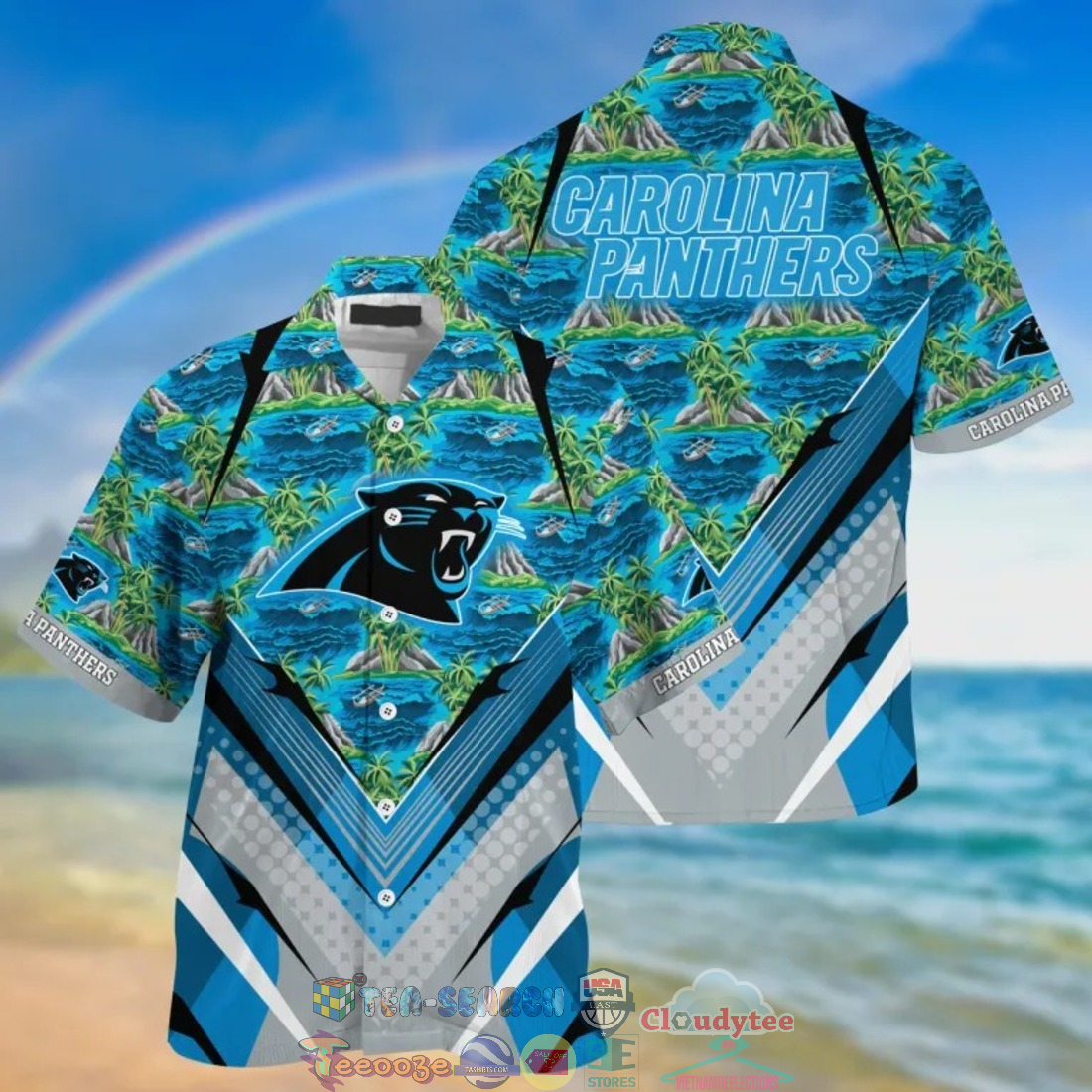 Carolina Panthers NFL Island Palm Tree Hawaiian Shirt