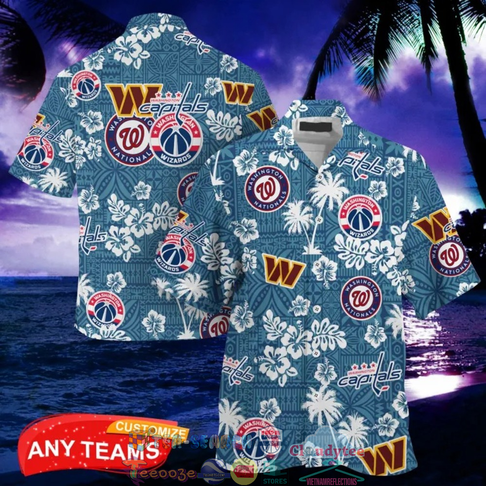 Washington Sport Teams Palm Tree Hibiscus Hawaiian Shirt