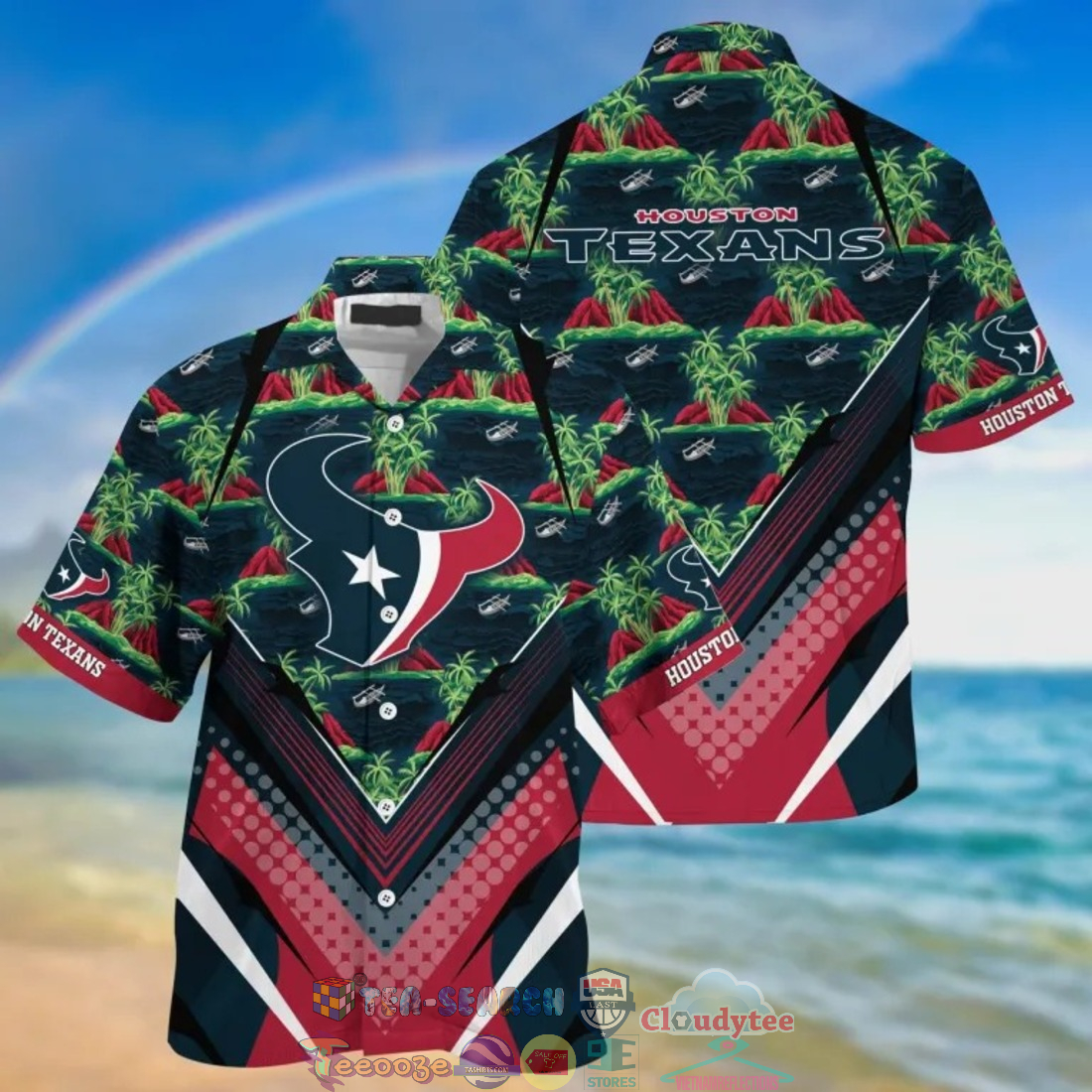 Houston Texans NFL Island Palm Tree Hawaiian Shirt