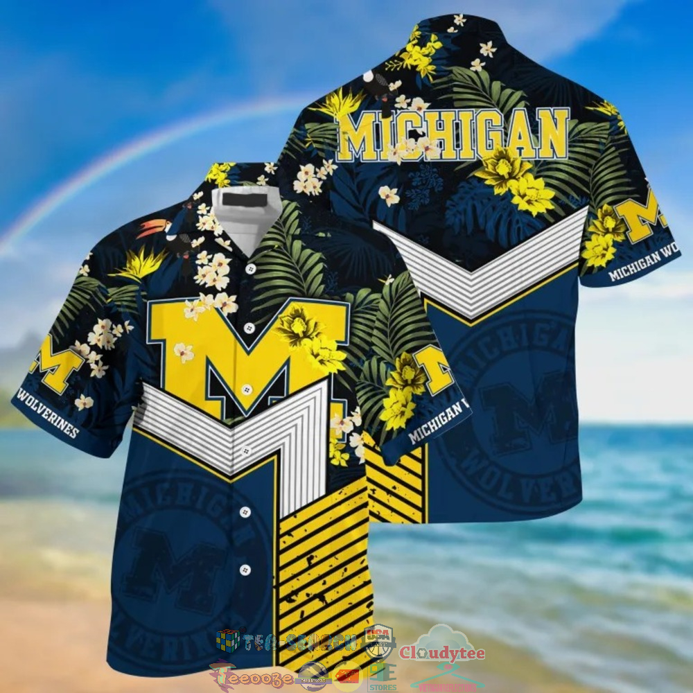 Michigan Wolverines NCAA Tropical Hawaiian Shirt And Shorts