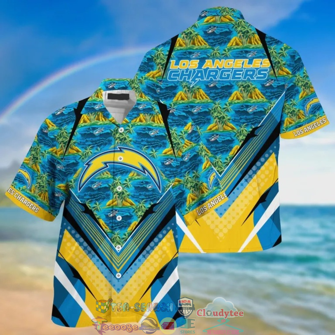 Los Angeles Chargers NFL Island Palm Tree Hawaiian Shirt