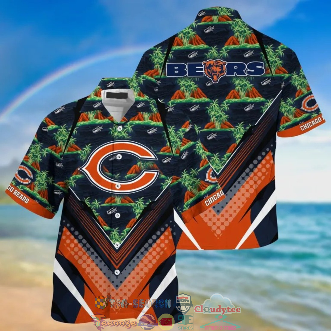 Chicago Bears NFL Island Palm Tree Hawaiian Shirt