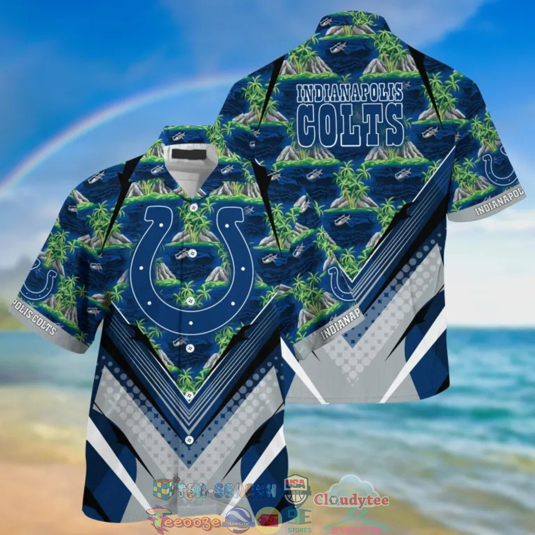 Indianapolis Colts NFL Island Palm Tree Hawaiian Shirt