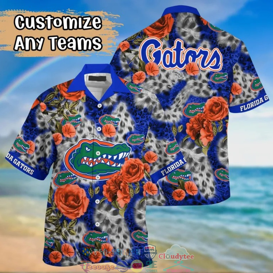 Florida Gators NCAA Leopard Rose Hawaiian Shirt