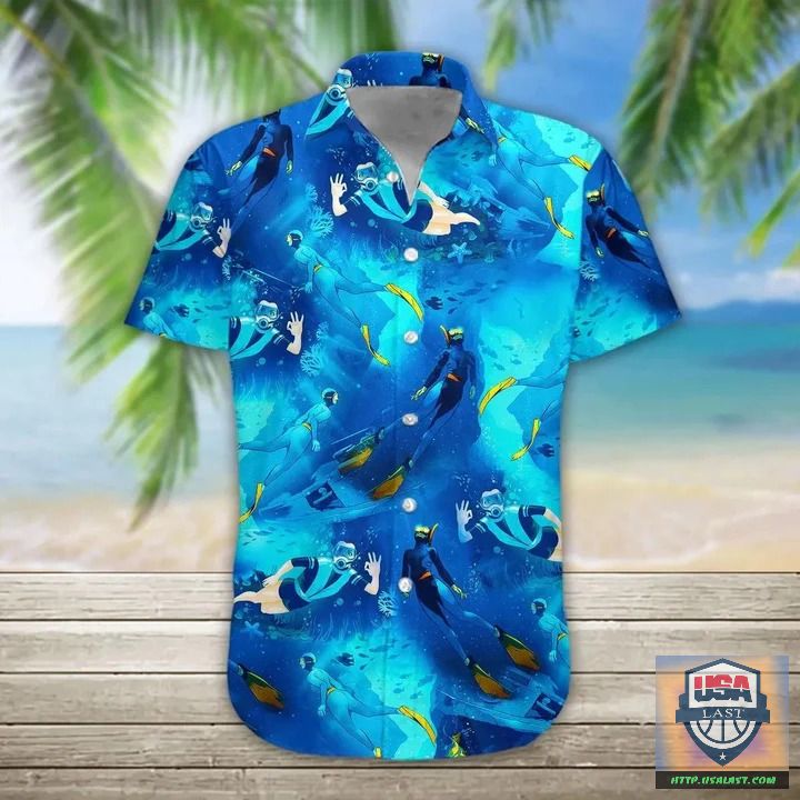 Good Quality Freediving Short Sleeve Hawaiian Shirt New 2022
