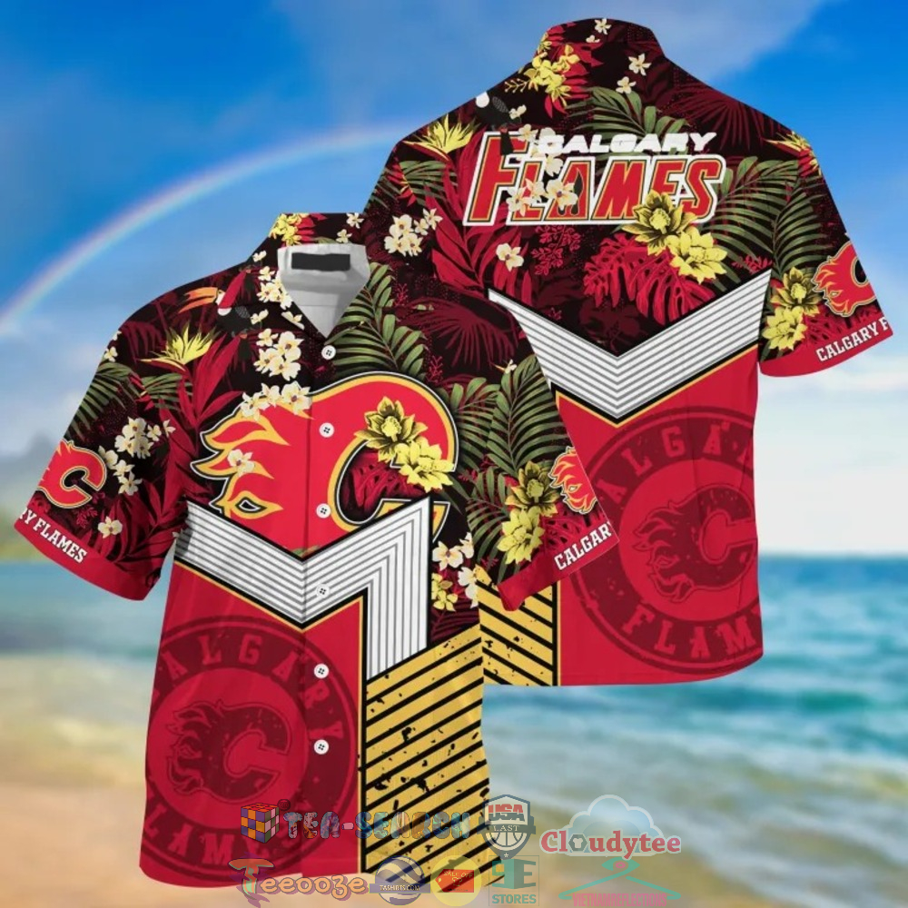 Calgary Flames NHL Tropical Hawaiian Shirt And Shorts