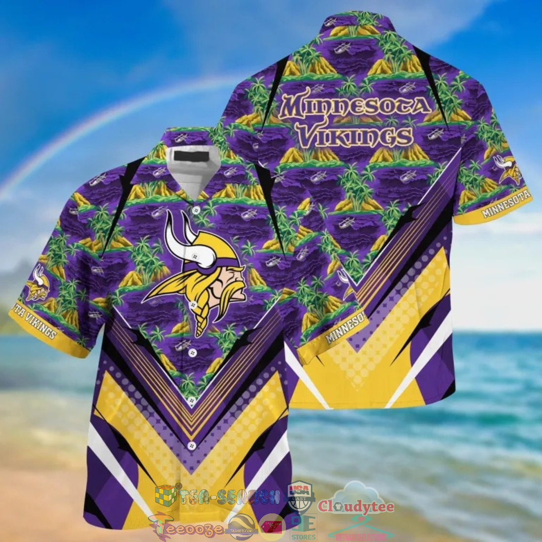 Minnesota Vikings NFL Island Palm Tree Hawaiian Shirt