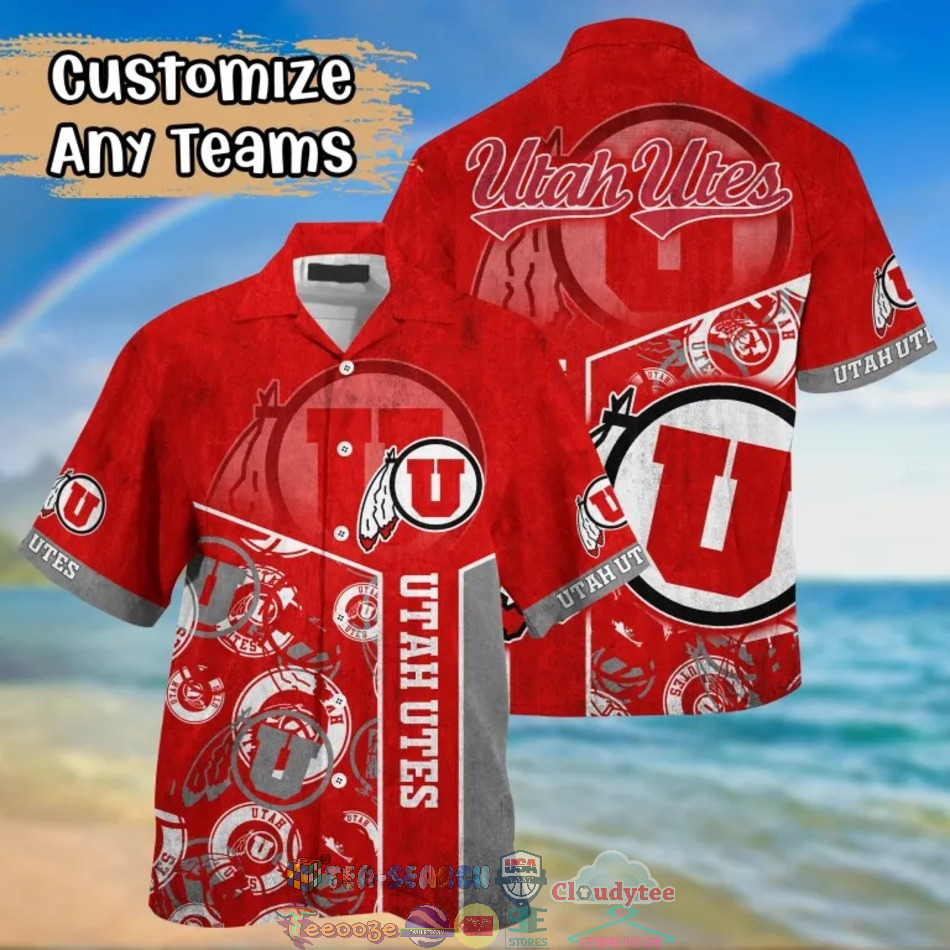 Utah Utes Logo NCAA Hawaiian Shirt