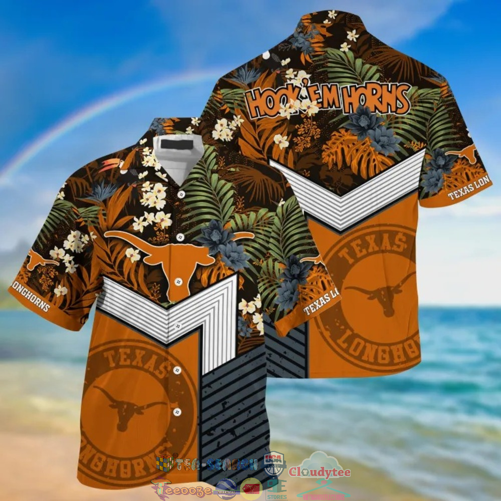 Texas Longhorns NCAA Tropical Hawaiian Shirt And Shorts