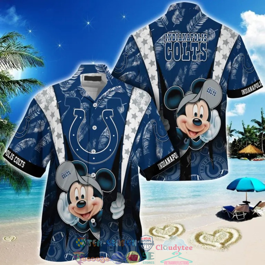 Mickey Mouse NFL Indianapolis Colts Hat Tropical Hawaiian Shirt