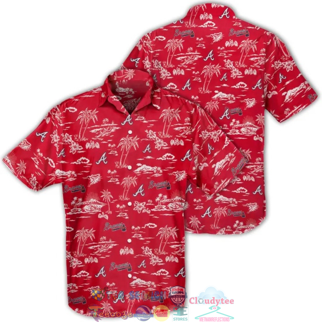 Atlanta Braves MLB Hibiscus Palm Tree Hawaiian Shirt