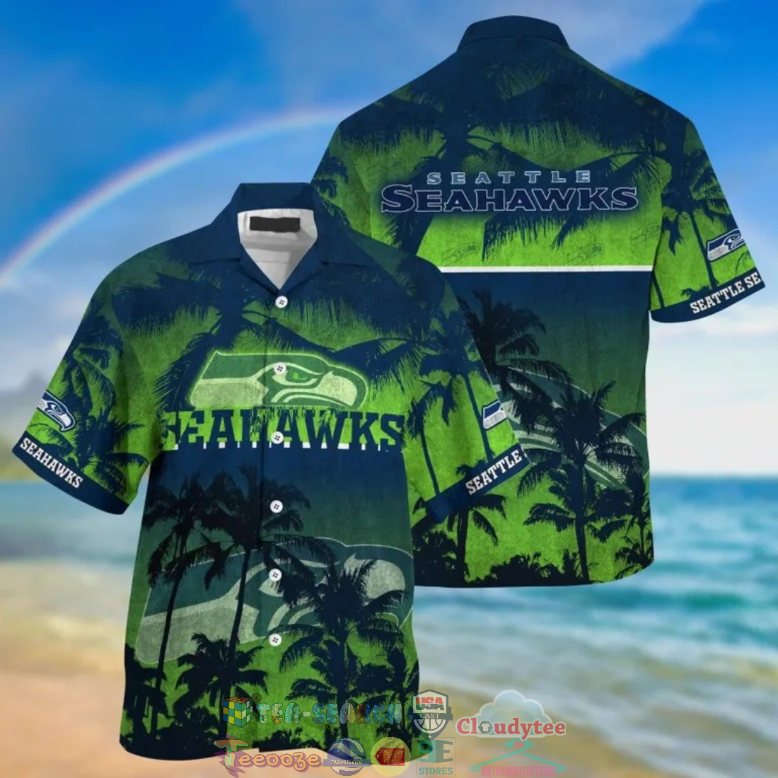 Seattle Seahawks NFL Palm Tree Hawaiian Shirt