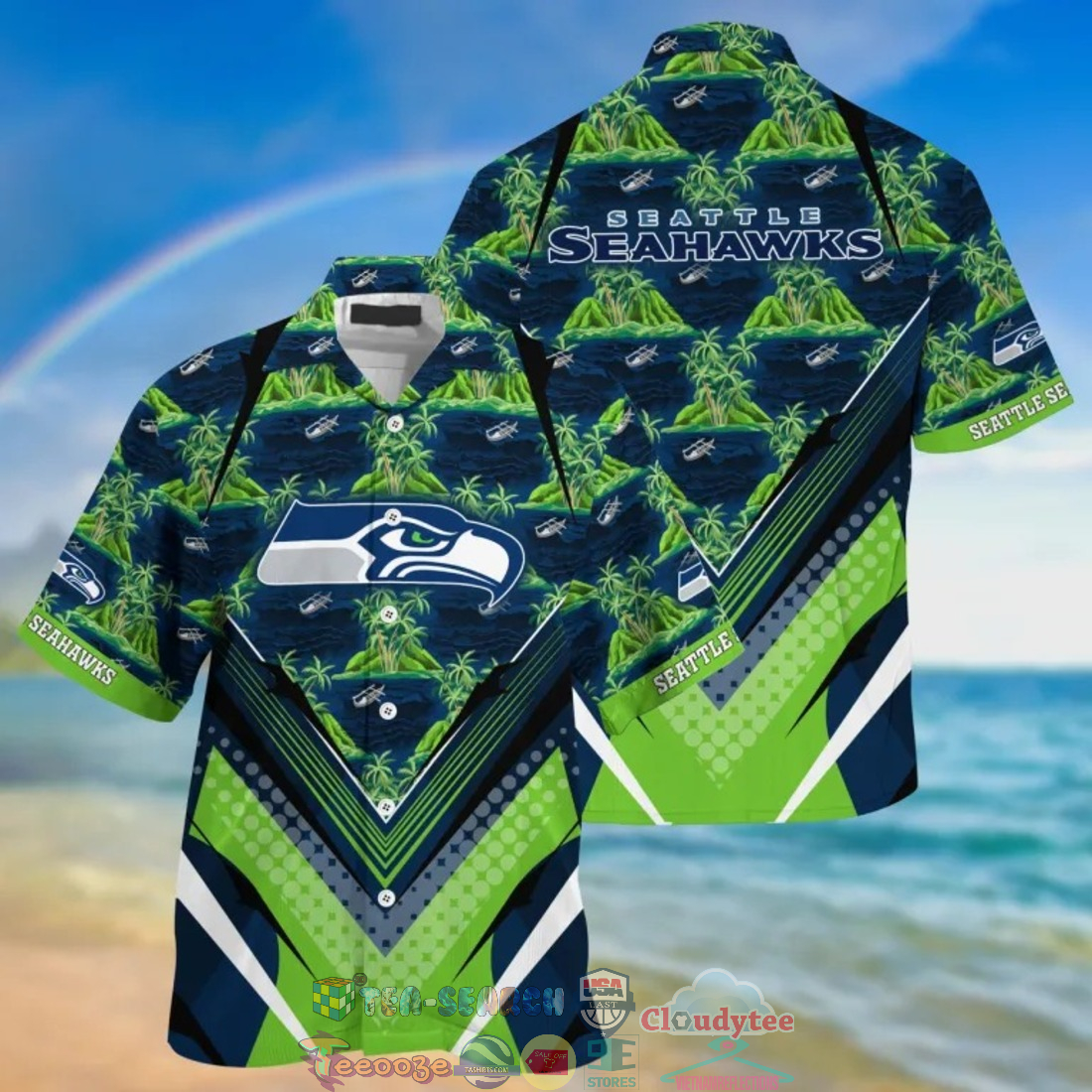 Seattle Seahawks NFL Island Palm Tree Hawaiian Shirt