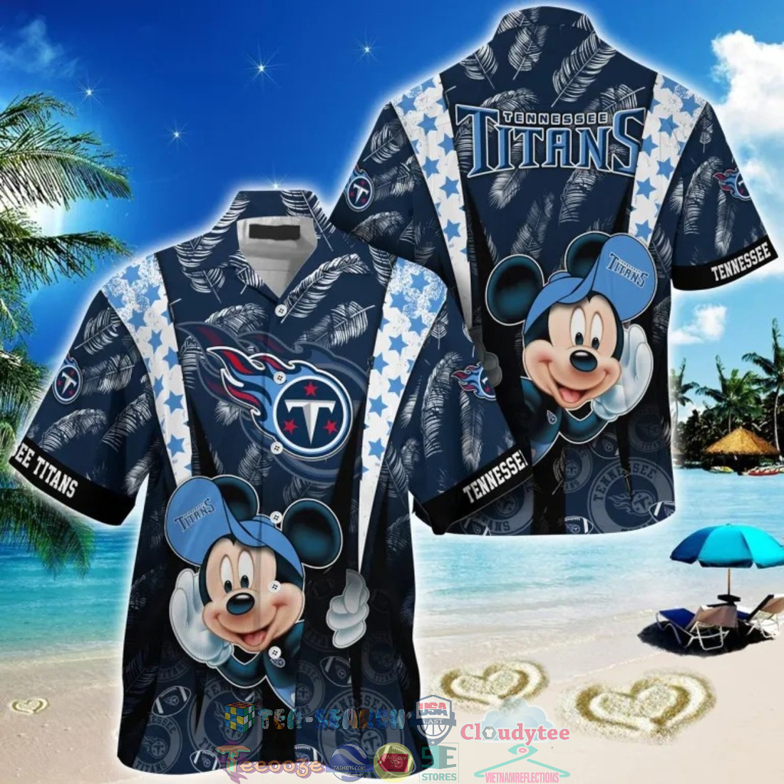 Mickey Mouse NFL Tennessee Titans Hat Tropical Hawaiian Shirt