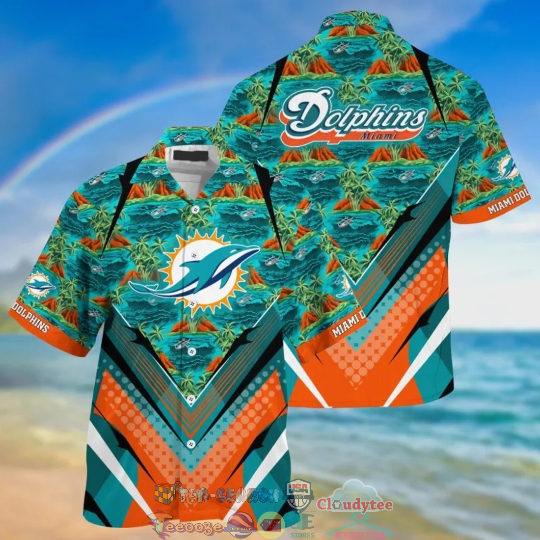 Miami Dolphins NFL Island Palm Tree Hawaiian Shirt