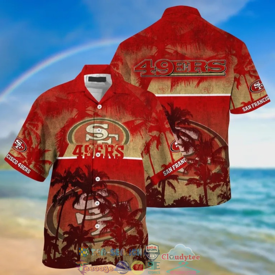 San Francisco 49ers NFL Palm Tree Hawaiian Shirt