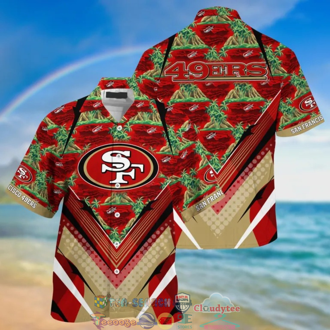 San Francisco 49ers NFL Island Palm Tree Hawaiian Shirt