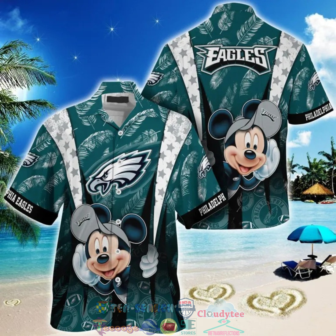 Mickey Mouse NFL Philadelphia Eagles Hat Tropical Hawaiian Shirt