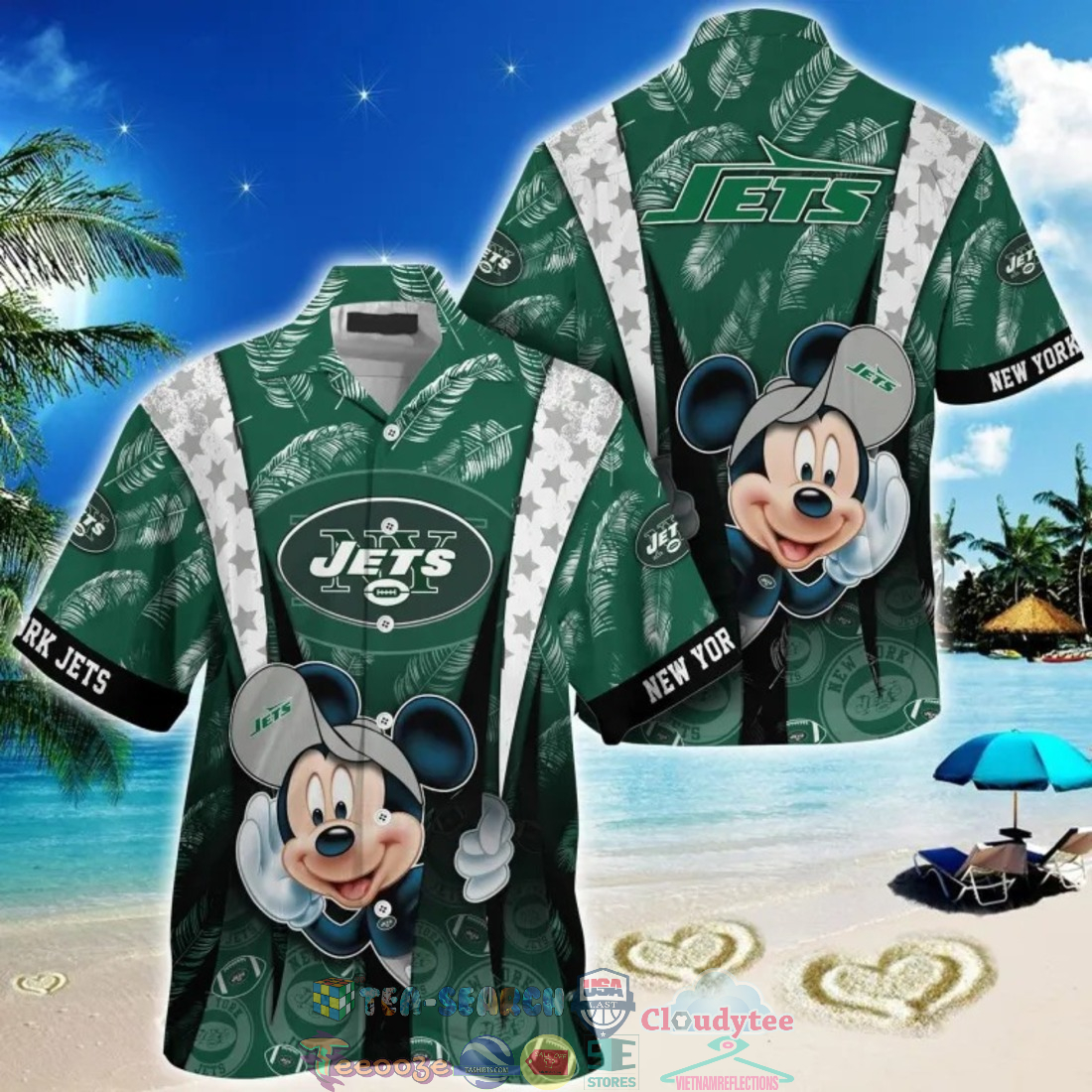 Mickey Mouse NFL New York Jets Hat Tropical Hawaiian Shirt
