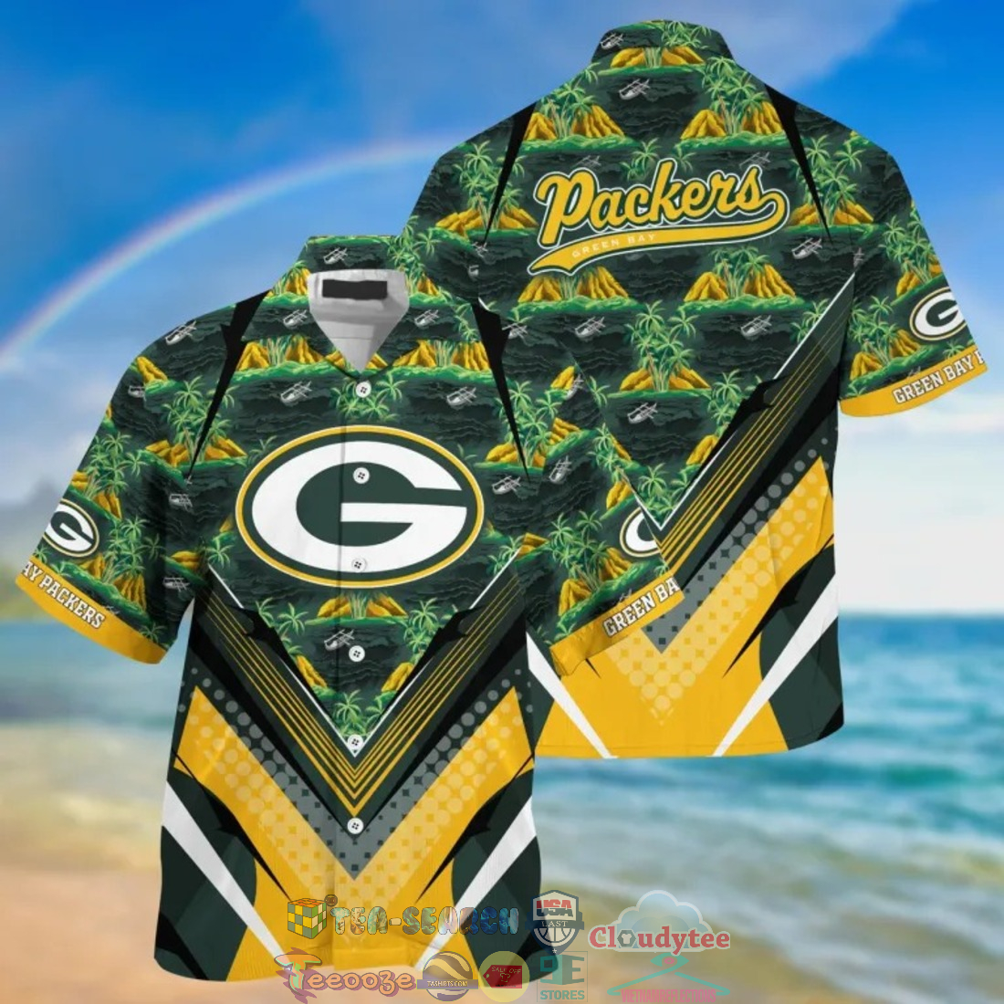 Green Bay Packers NFL Island Palm Tree Hawaiian Shirt