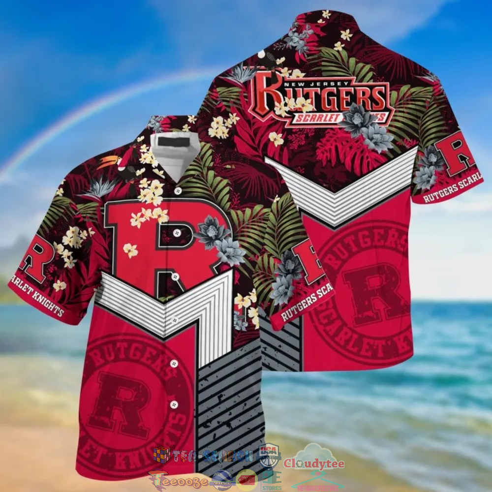 Rutgers Scarlet Knights NCAA Tropical Hawaiian Shirt And Shorts