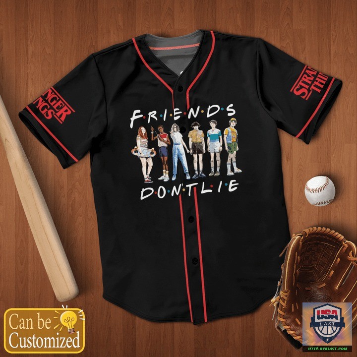 Best Sale Stranger Things Friends Don’t Lie Personalized Baseball Jersey Shirt