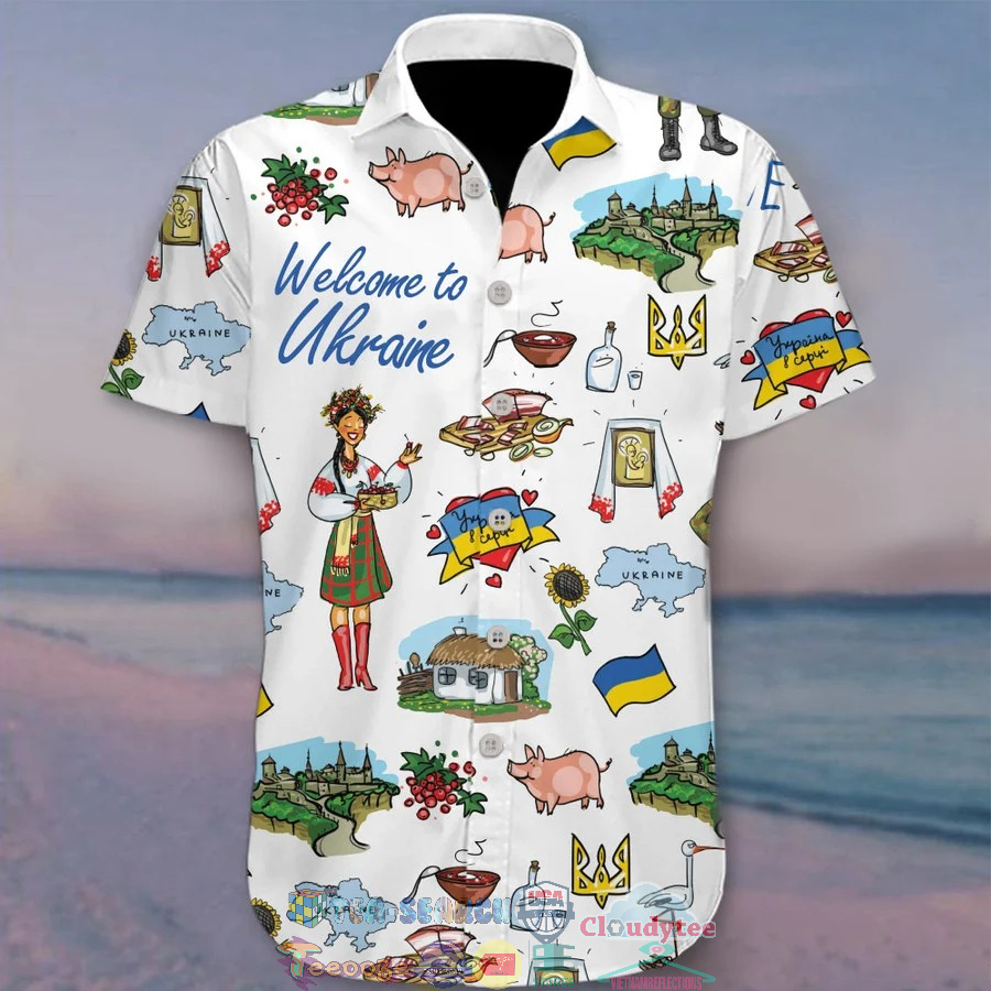 Welcome To Ukraine Ukrainian Summer Vacation Hawaiian Shirt