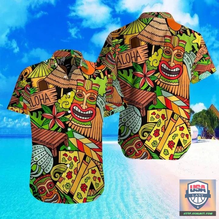 Top Rate Tiki Bar Pattern Aloha Hawaiian Shirts
