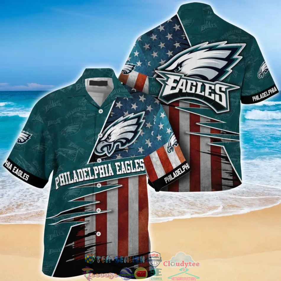 Philadelphia Eagles NFL American Flag Hawaiian Shirt