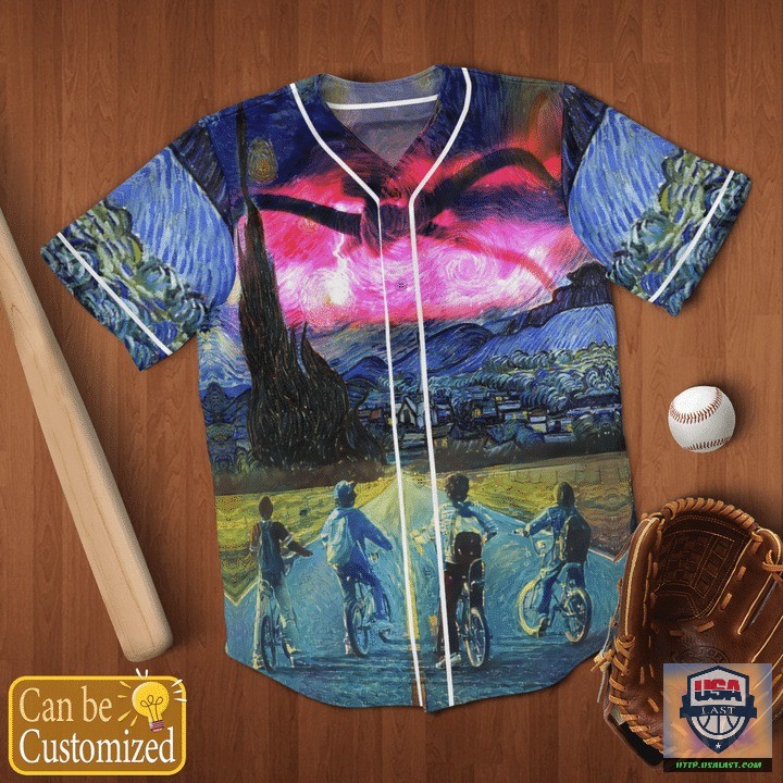 Coolest Stranger Things Starry Night Personalized Baseball Jersey Shirt