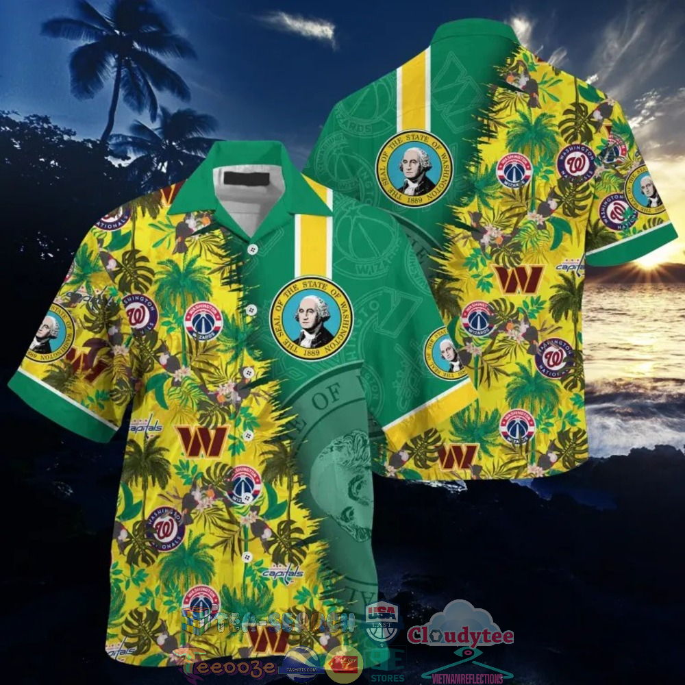 Washington State Sport Teams Palm Tree Parrot Hawaiian Shirt