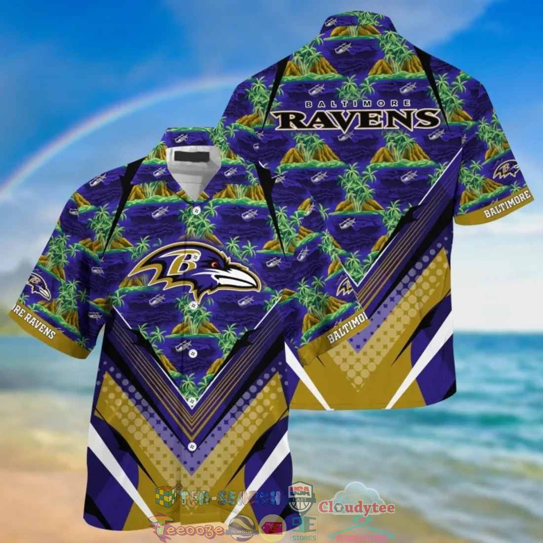 Baltimore Ravens NFL Island Palm Tree Hawaiian Shirt