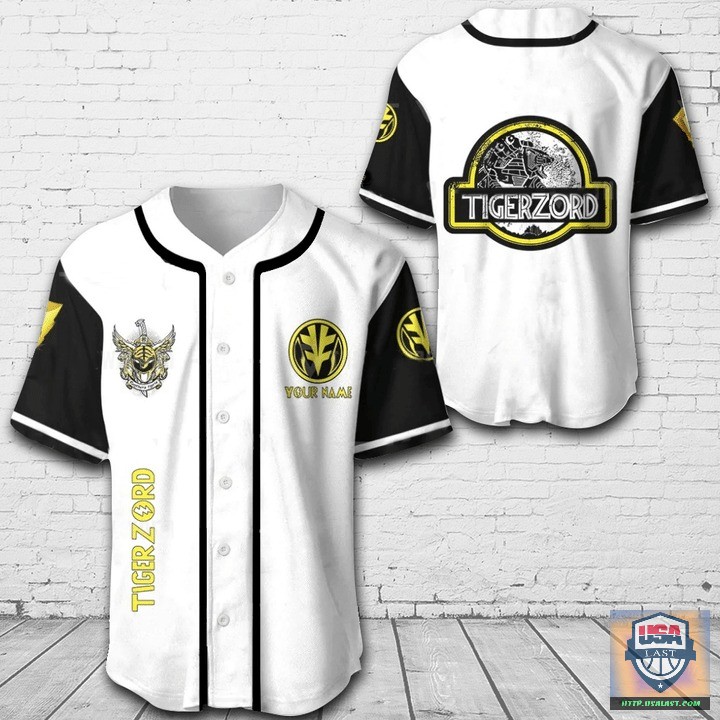 Here’s Tigerzord Mighty Morphin Power Rangers Baseball Jersey Shirt