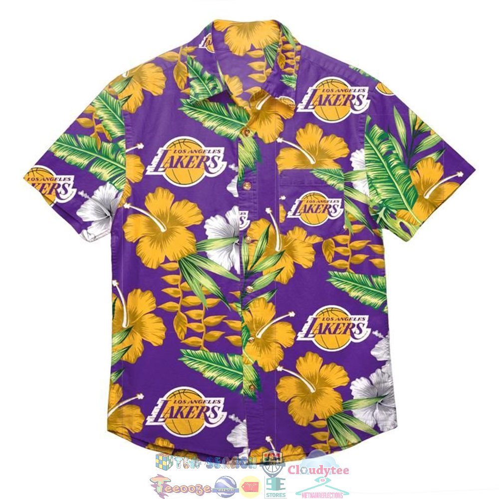 NBA Los Angeles Lakers Tropical Flower Hawaiian Shirt