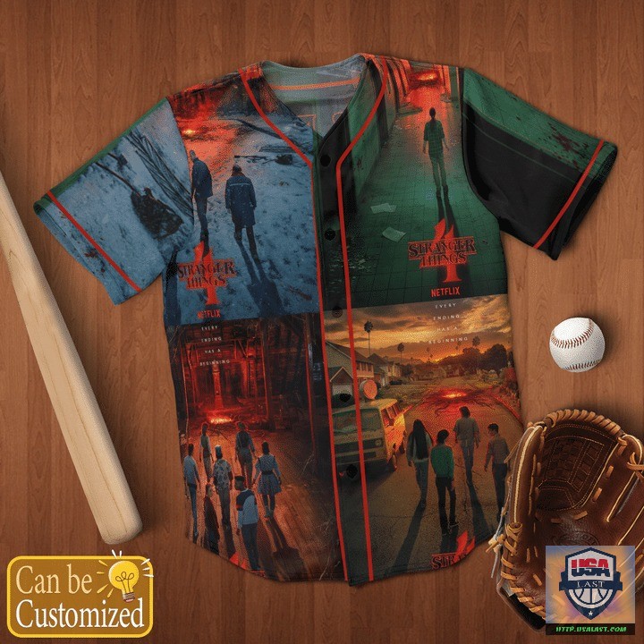 Discount Stranger Things Full Print Personalized Baseball Jersey Shirt