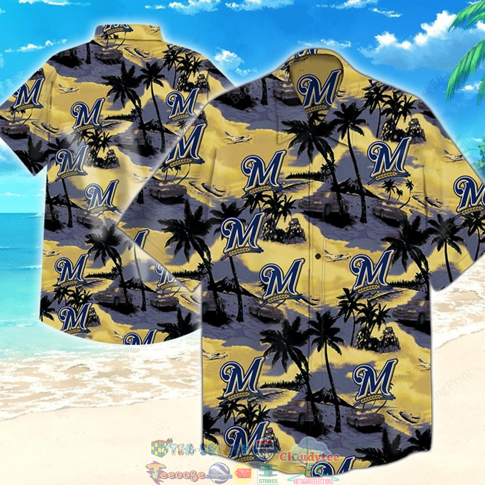 NBA Milwaukee Brewers Palm Tree Hawaiian Shirt