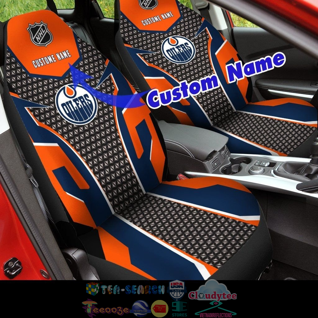 Personalized Edmonton Oilers NHL ver 1 Car Seat Covers